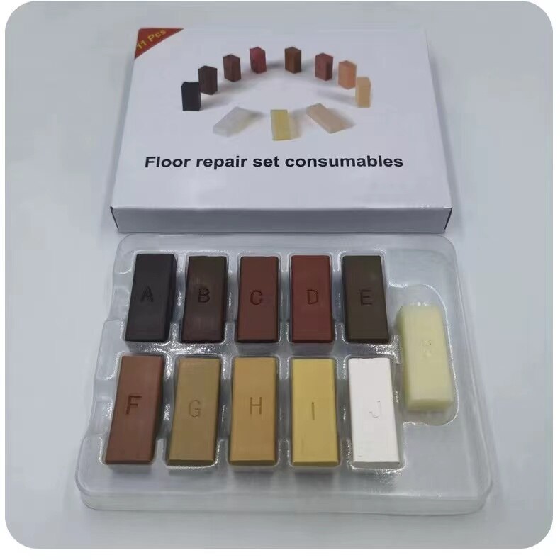 Laminate Repairing Kit Floor Repairs Kit DIY Wood Board Repairs Tool Kit Home Household Scratches Mending Tool Set: Floor wax block