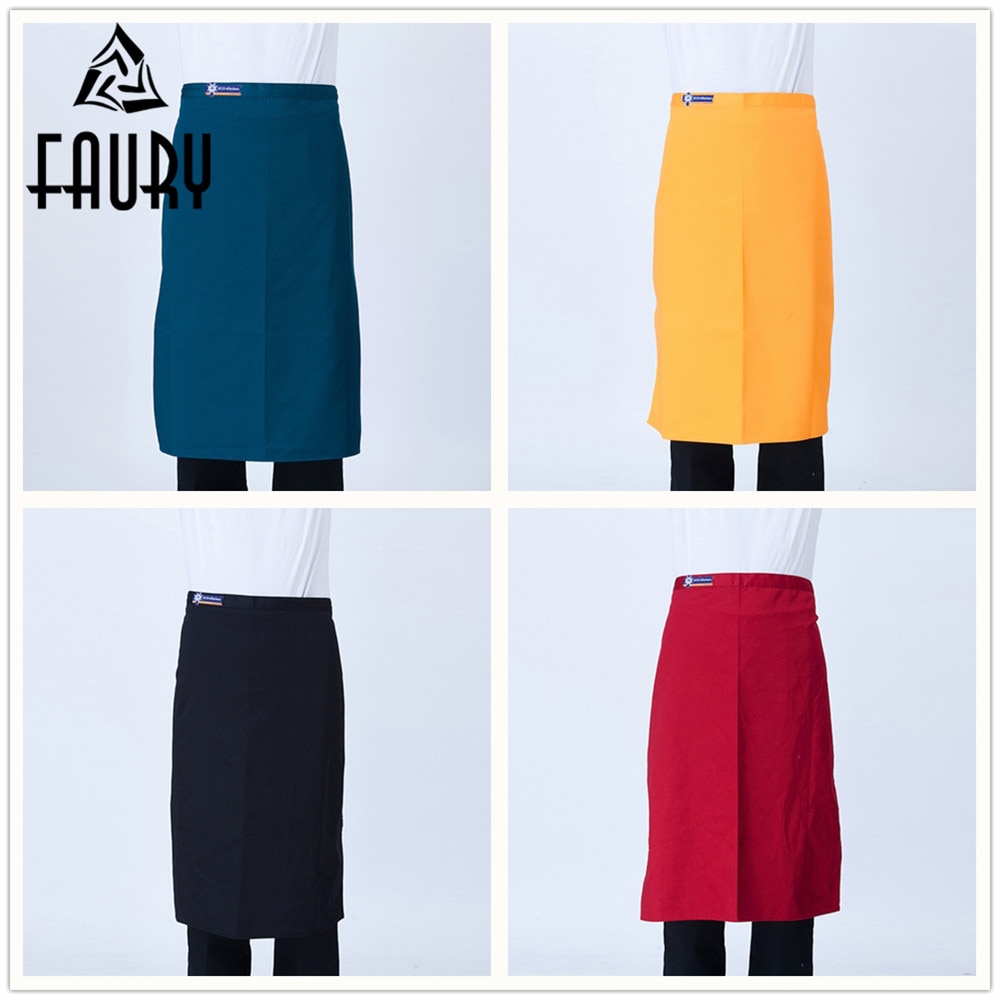 Unisex Coffee Shop Restaurant Food Service Catering Hotel Waiter Waitress Workwear Uniform Chef Kitchen Cooking Solid Half Apron