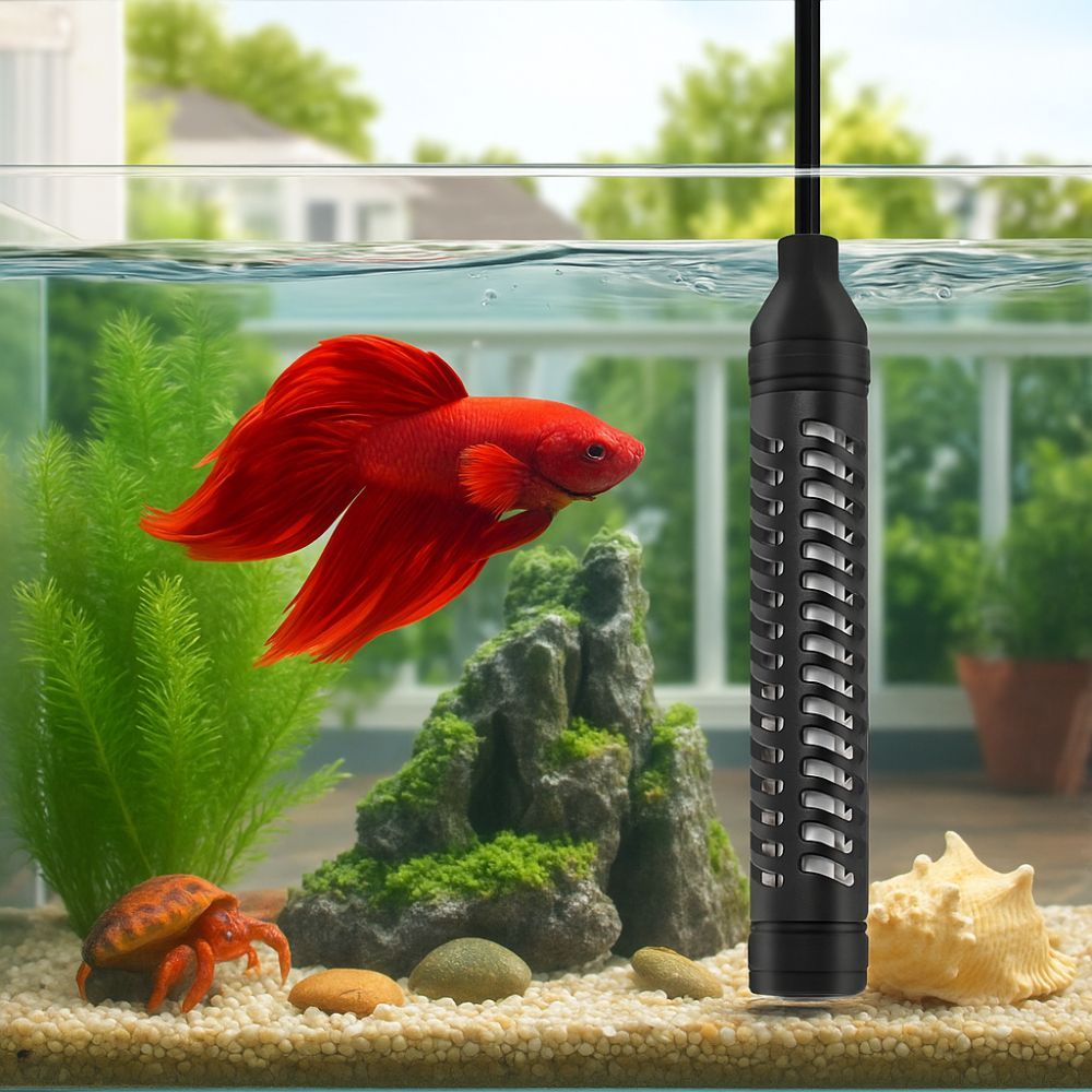 35/50/75w justerbare varmestaver til kvartsglass i akvarium, 22-34 °c med beskyttelsesdeksel, varmestaver til skilpaddekrukke