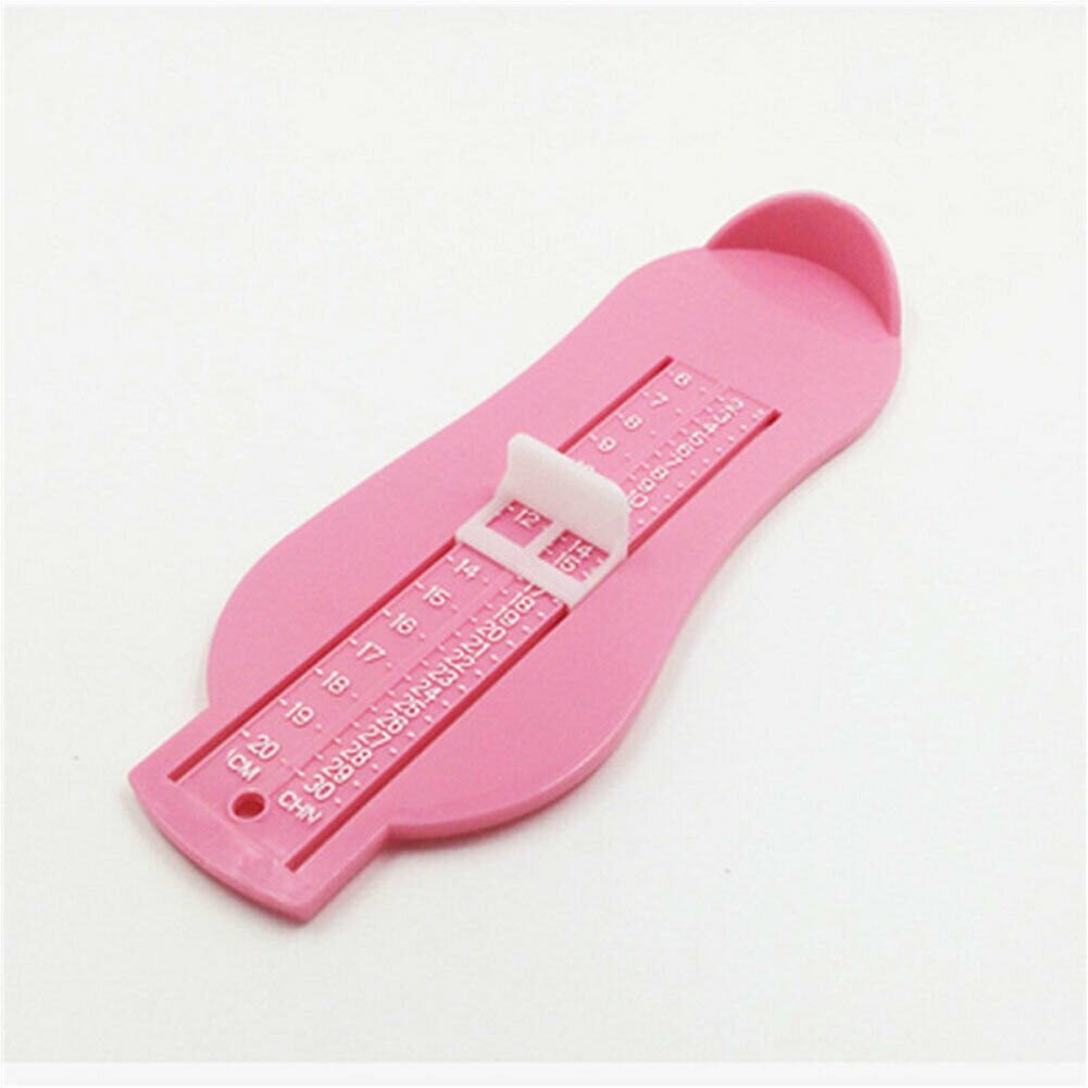 5 Colors Kid Infant Foot Measure Gauge Shoes Size Measuring Ruler Tool Available ABS Baby Car Adjustable Range 0-20cm size: Roze