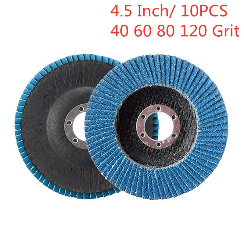 5pcs/10pcs Flap Discs 115mm 4.5 Sanding Discs 40/60/80/120 Grit Grinding Wheels Blades for Angle Grinder
