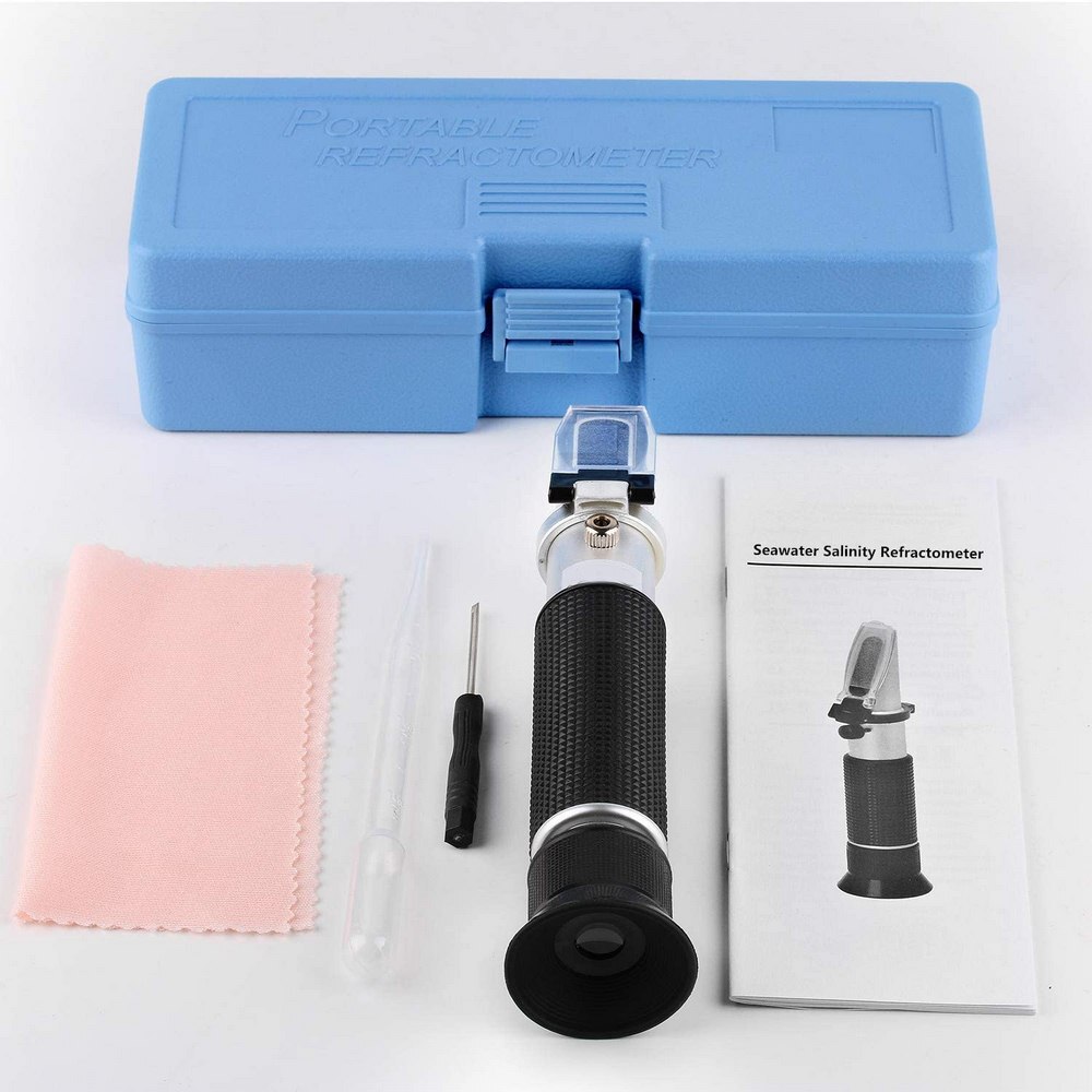 Medidor de salinidad portátil, refractómetro de del agua, calibre ATC, medidor Digital de salinidad de agua para piscinas, Acuario y Mar: Default Title