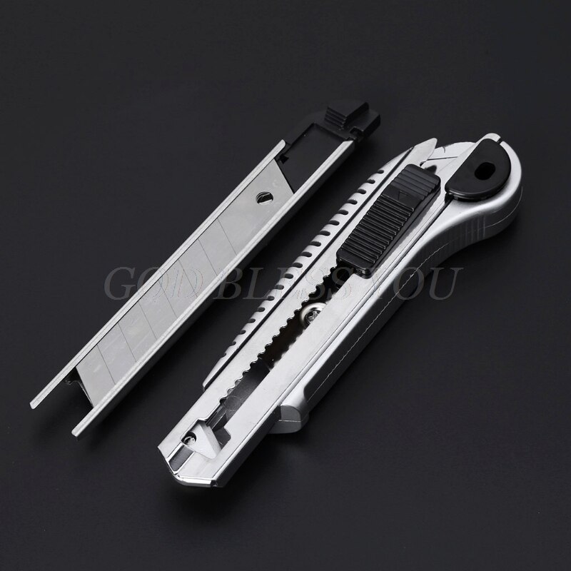 Stainless Steel Cutter Wall Paper Cutting Utility Knife Cutter Razor Blade Retractable Paper Cutter School Supplies