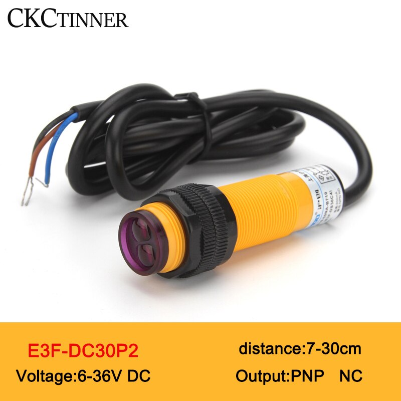 E3F-DS30C4/C2/P1/P2 proximity switch photoelectric sensor switch 6-36VDC output: NPN PNP distance: 7-30cm detection range: E3F-DC30P2