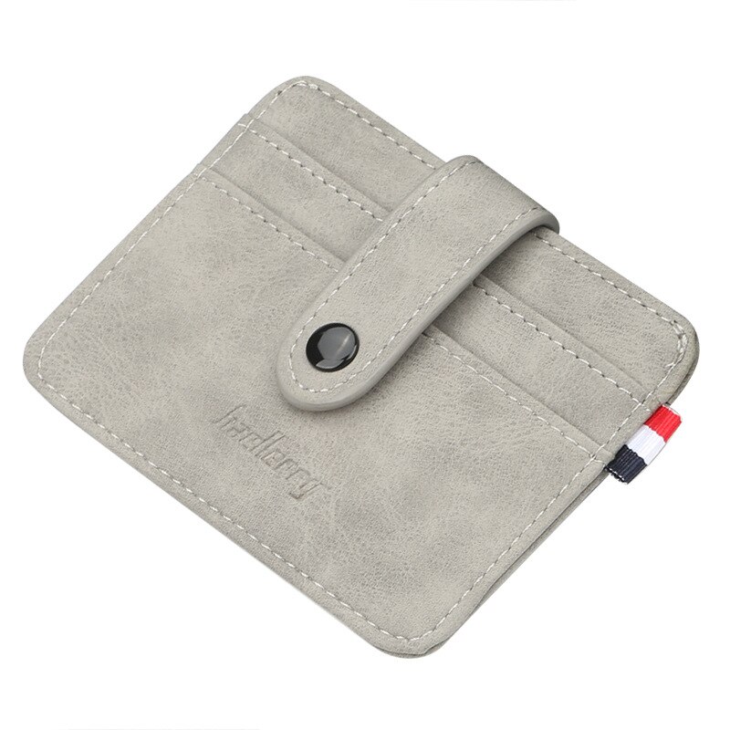 Baellerry – porte-cartes très fin en cuir mat pour hommes, petit porte-cartes de de styliste, Vintage, étui pour cartes de crédit: Gray