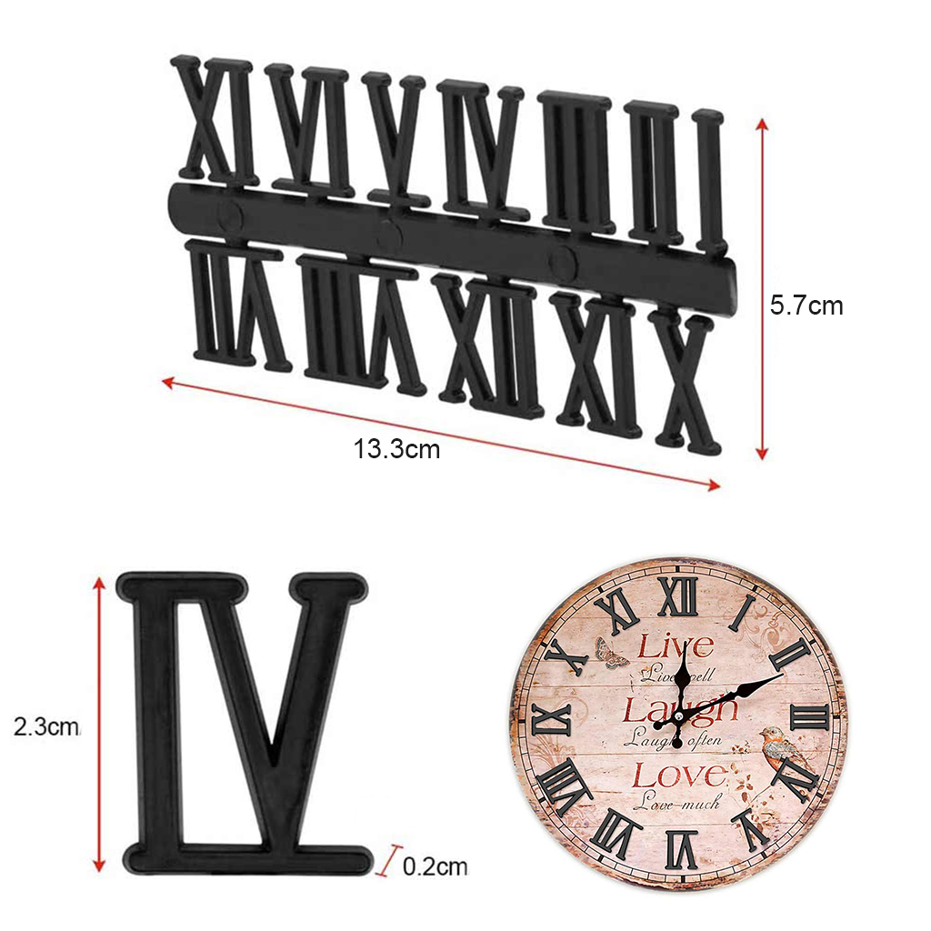 Juego de números de reloj de 0 a 9, números romanos árabes, dígitos para Kits de reloj de pared DIY, piezas de repuesto de reparación (sin reloj)
