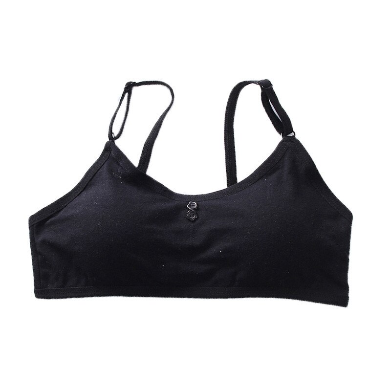 Kids Underwear Cotton Teen Training Bra for Girls Teenager Breathable Girl Vest Bras Children Clothing Random Color Training Bra: Black