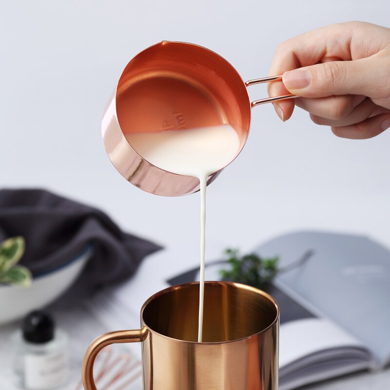 Rostfritt stål mätskedar pläterade koppar roséguld mätskedar och koppar set köksprylar bakverktyg