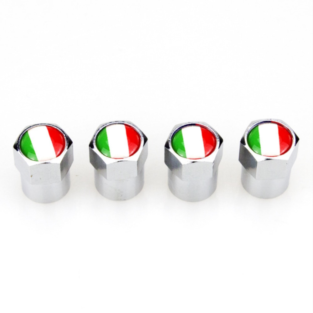 4 X Italiaanse Vlag Logo Metalen Wiel Ventieldopjes Covers Auto Decoratie Accessoires voor Fiat 500 Abarth 500x 5000L panda