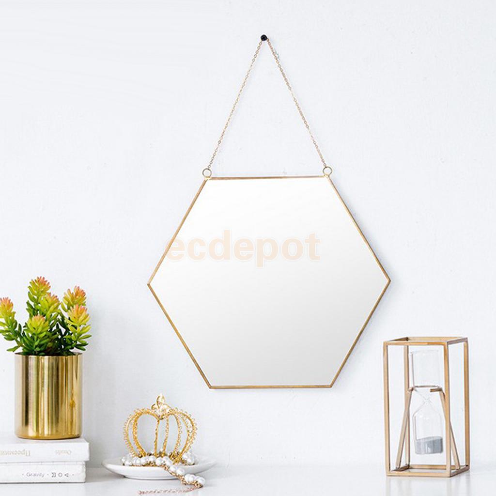 Glass Glamour Dressing Table Vanity Make Up Mirror Bathroom Wall Hangings, with Hanging Strap, Girls: L