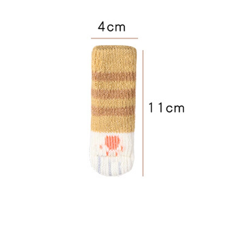 Calcetines antideslizantes para patas de gato, protectores para patas de Silla, para muebles, decoración del hogar de dibujos animados, 4 Uds.