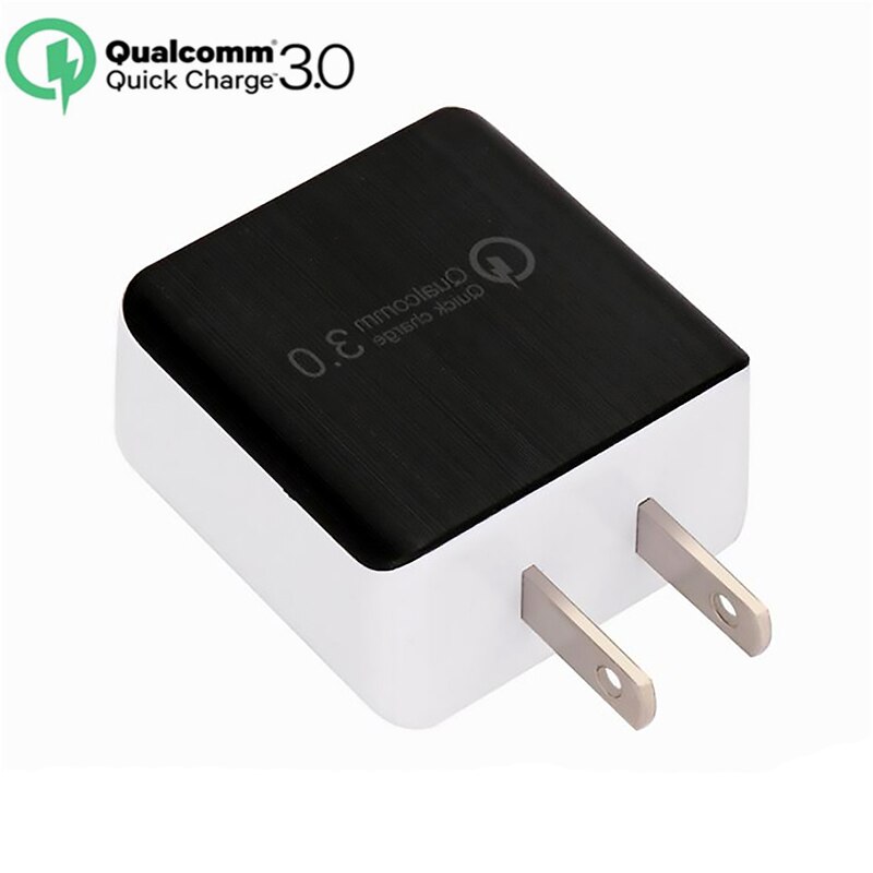 3A Quick Charge 3,0 USB Ladegerät EU UNS Wand Handy Ladegerät Adapter für iPhone 11 Por QC3.0 Schnelle Lade für Samsung Xiaomi: US Nobel Black