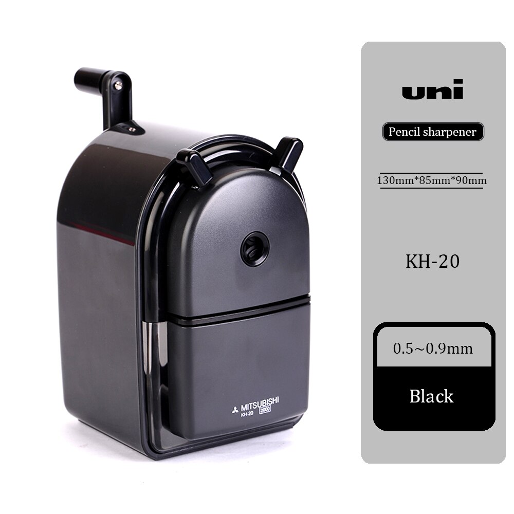 UNI Sacapuntas de lápiz mano manivela KH-20 /18 tamaño medio lápiz ajustable sacapuntas longitud de aleación de sacapuntas de Estudiante: KH-20 black