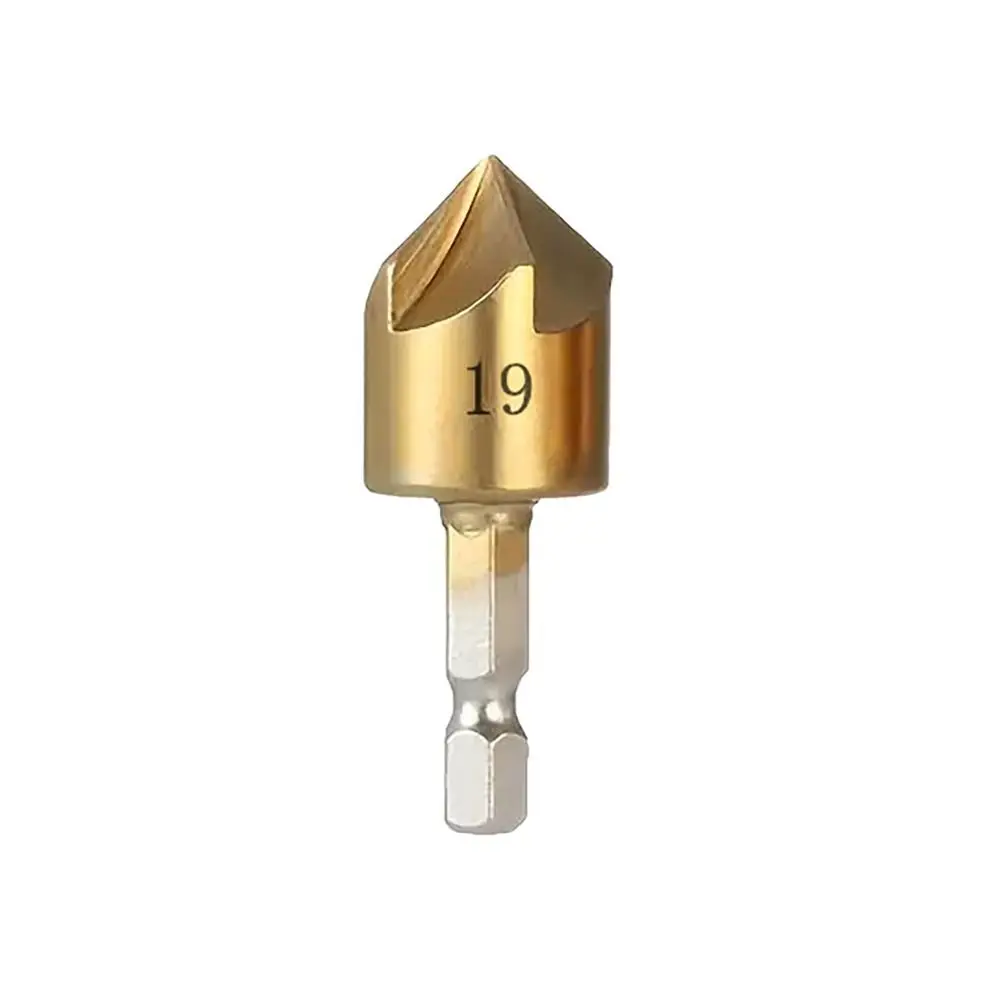 6mm-19mm Counter Sink Drill Bit Hex Shank Boring Drill Bit 5 Flute Countersink Wood Chamfering Cutter Hand Drill Tool Punch Tool: WHITE