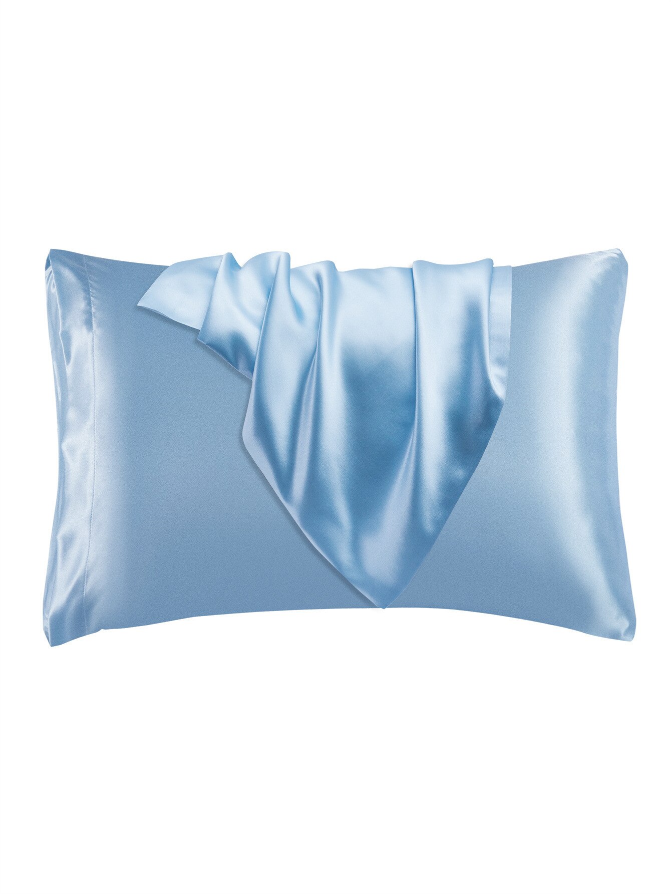 Funda de almohada de seda 100% para decoración del hogar, funda de almohada de satén sedoso, de belleza, cómoda: 470*1200 mm / Azul cielo