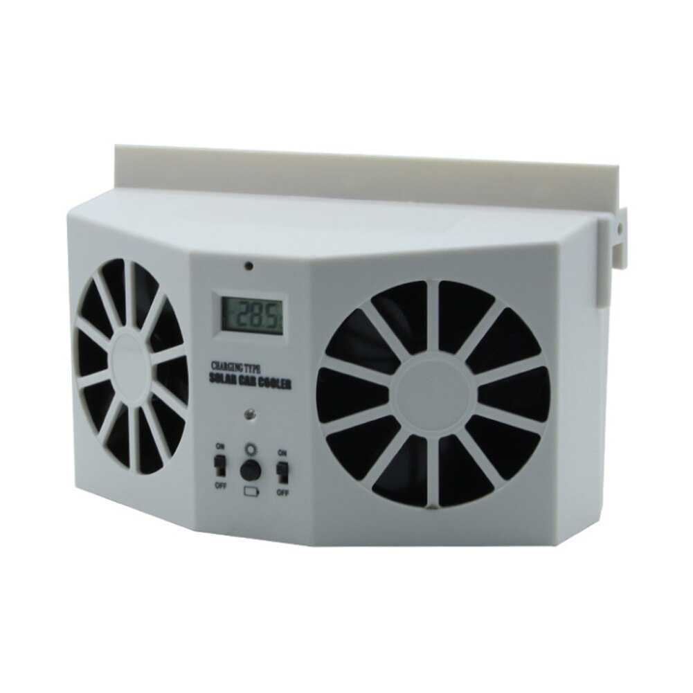 Auto Zonne-energie Ventilator Auto Ventilator Dual-Mode Voeding High-Power Auto Kieuwen Koeler Voor auto Verse: WHITE