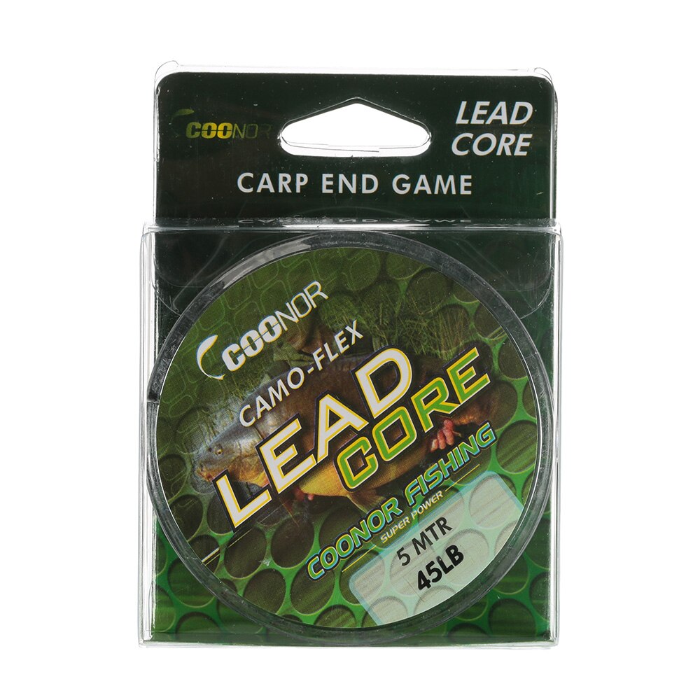 Coonor 35lb / 45lb / 55lb 5m fiskelinje leadcore flettet camouflage karpe fiskelinje hårrigge blykerne fiskegrej: 45lb