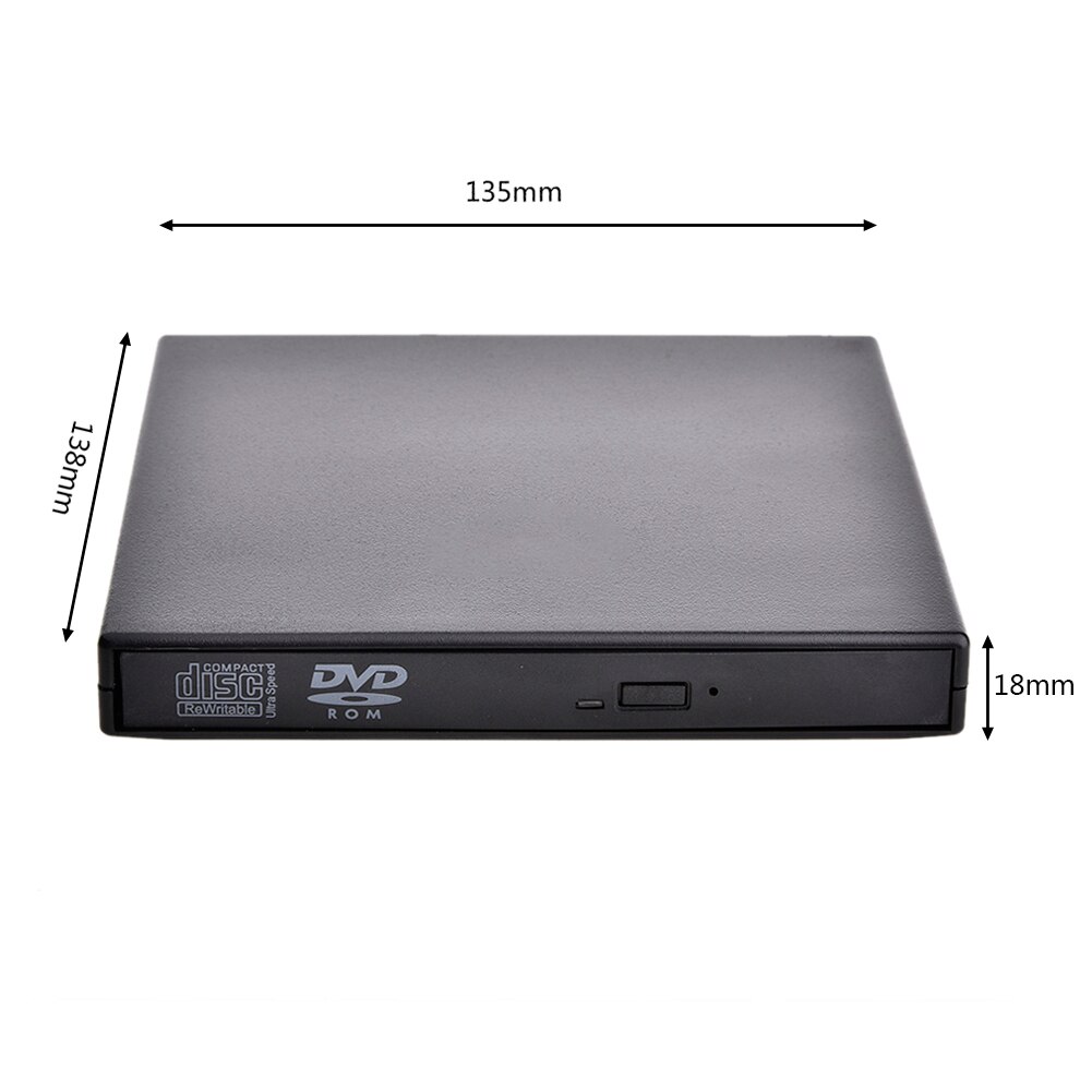 Reproductor de DVD con USB 2,0 para coche, Unidad de CD-ROM de alta velocidad, portátil, Universal, compatible con Mac Air Pro, ordenador portátil y de escritorio