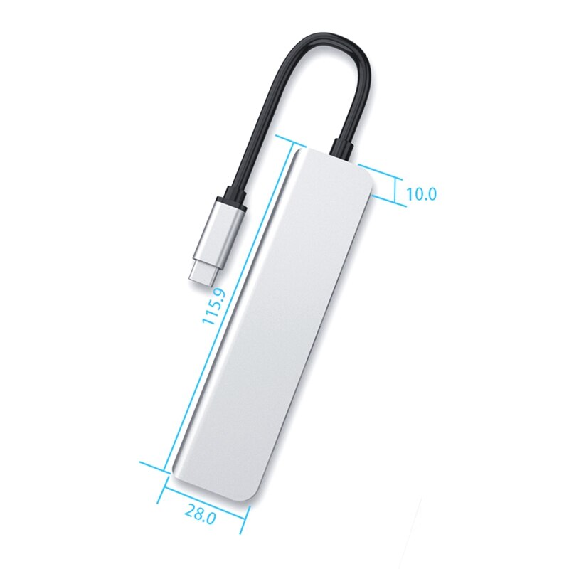 Card Reader Multifunction HUB Six in One Docking Station Type-C Docking Station USB HUB to HDMI