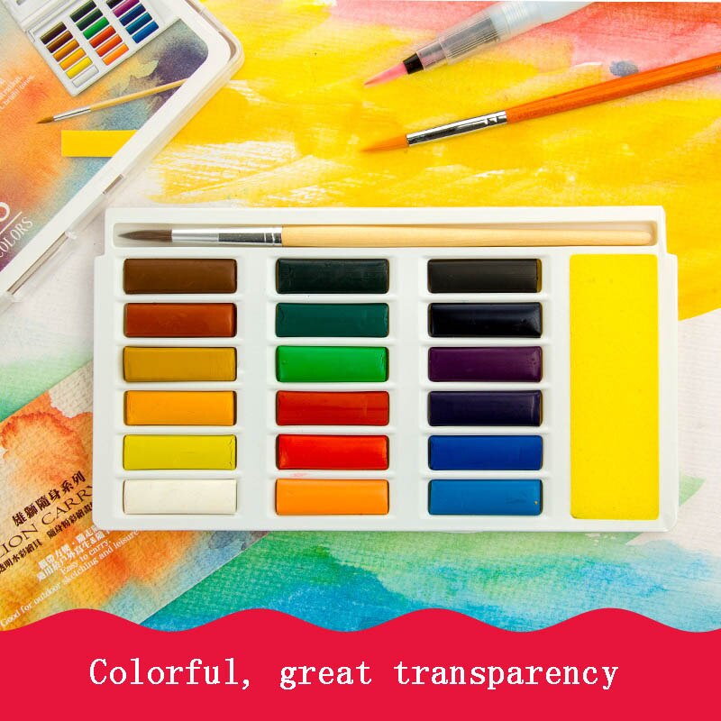 12/18 Kleuren Aquarel Pigment Set Aquarel Student Handgeschilderde Draagbare Schilderij Set Voor Schilderen Kunst Levert