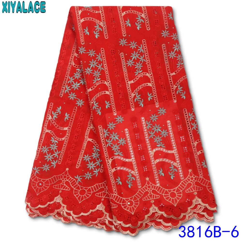 Swiss Voile Lace in Switzerland   African Cotton Swiss Voile Lace Fabric Embroidery Lace with Stones KS3816B: picture 6