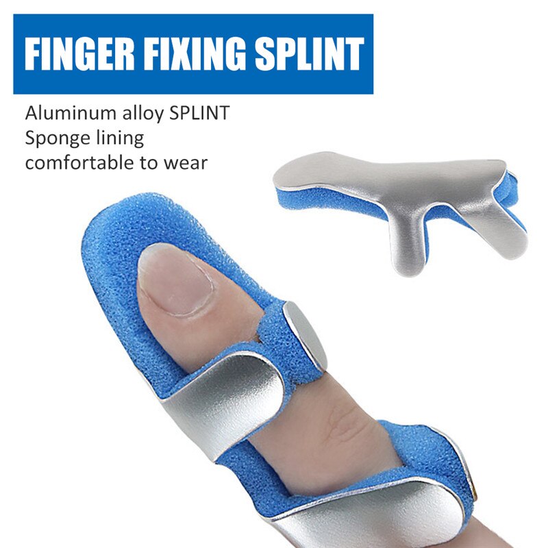 S-M-L Sponge Finger Fixing Splint Adjustable Finger Plasticity Protective Sleeve Breathable Finger Rehabilitation Sleeve Blue