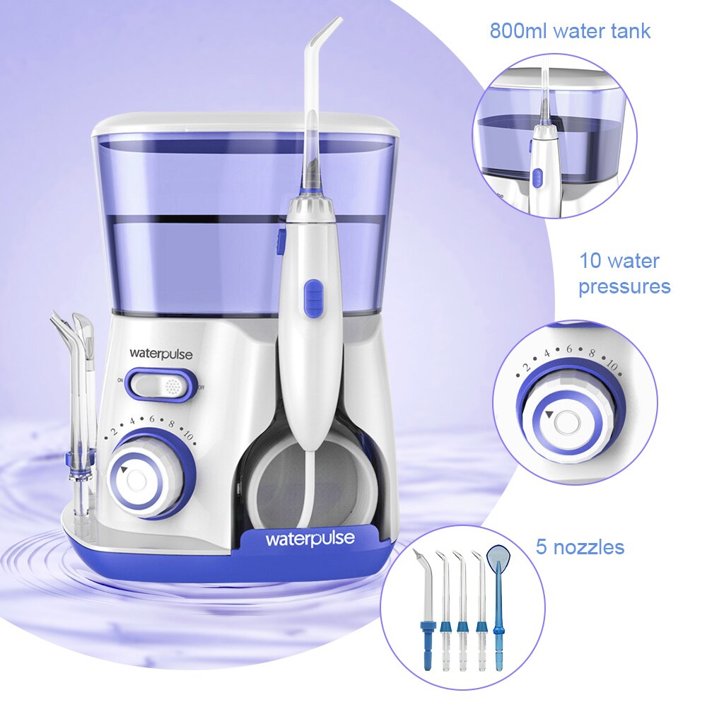 Waterpulse V300 Dental Flosser Oral Irrigation 800ml Oral Hygiene Water Floss For Family Daily Oral Care 5 Jets