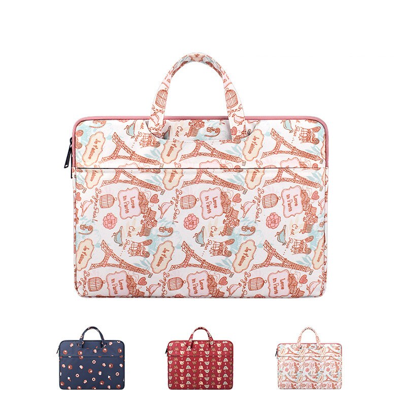 13.3/14.1/15.4inch Laptop Bag Portable Zipper File Folder for Document Bag Handbag Briefcase Kawaii Notebook Stationery Storage