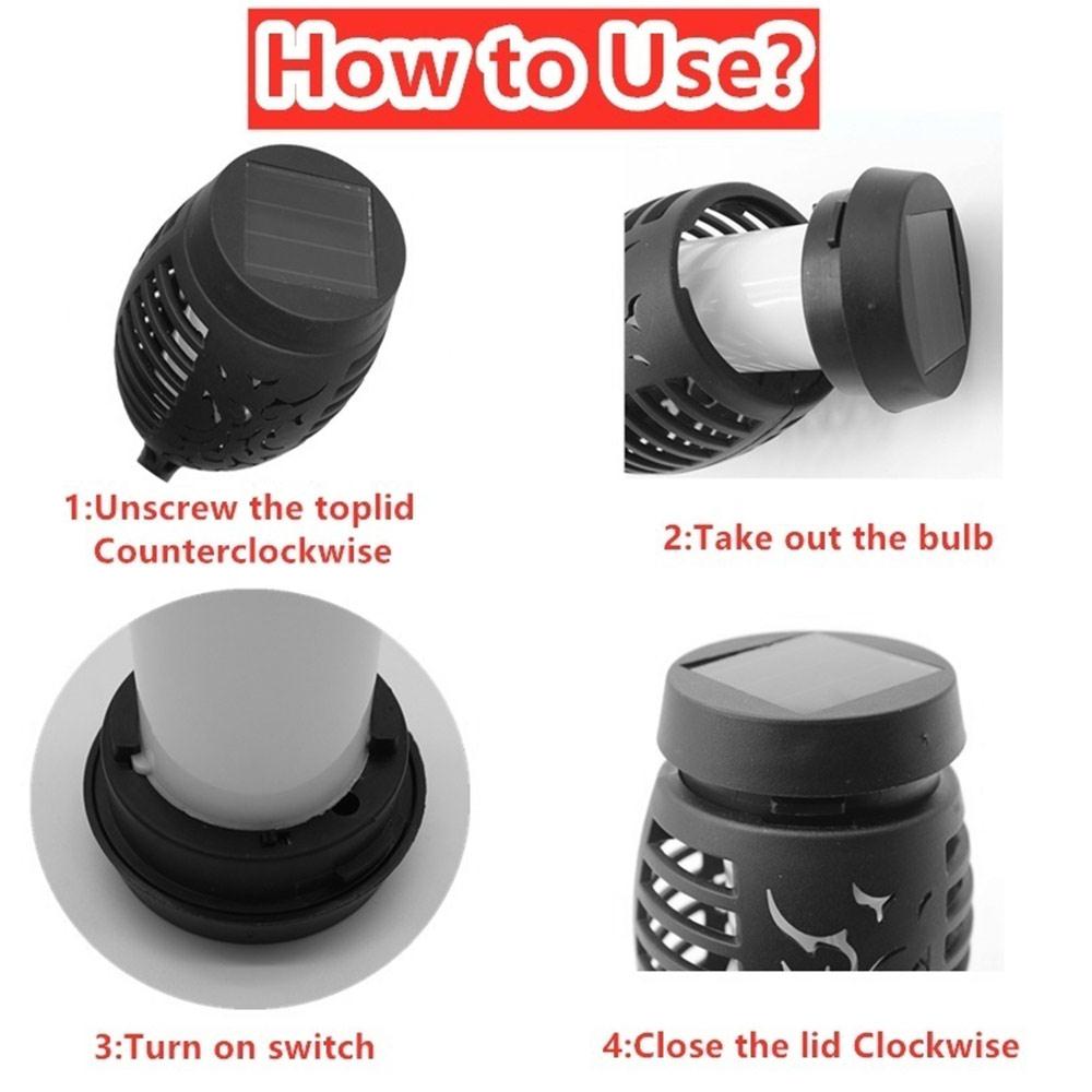 Landscape Lights Solar Torch Light Flickering Spot Lamp Home Garden Solar Lawn Lamp Lawn Light 96LED Waterproof Durable