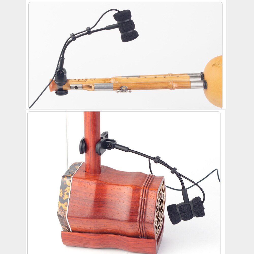 Flute Microphone Brackets Mic Clip on Flute Oboe Piccolo Hulusi erhu Xiao Drum Musical Instrument Rack Mount Shell only NO Cable