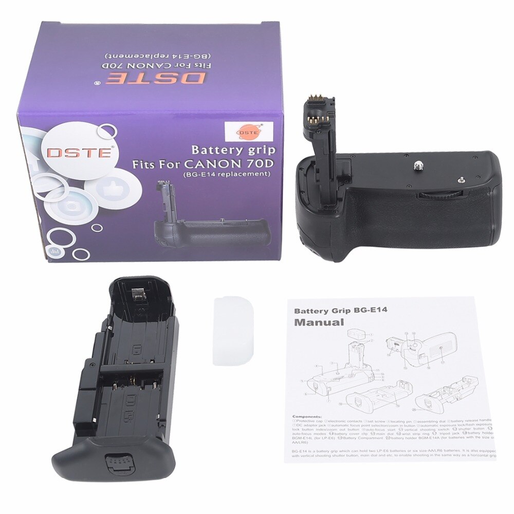 DSTE BG-E14 Battery Grip for CANON 70D 80D 90D DSLR Camera