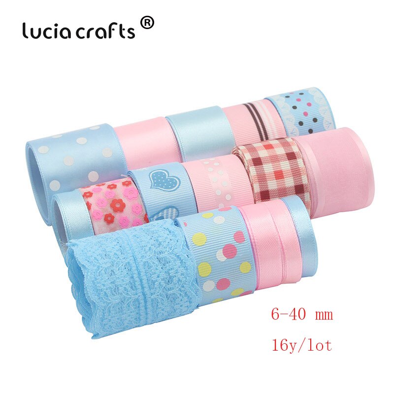 Lucia Ambachten Satijn/Grosgrain/Organza Lint Set Trim Kant Stof Diy Hairbow Materialen Mix Stijl S0604: Mix Style 9