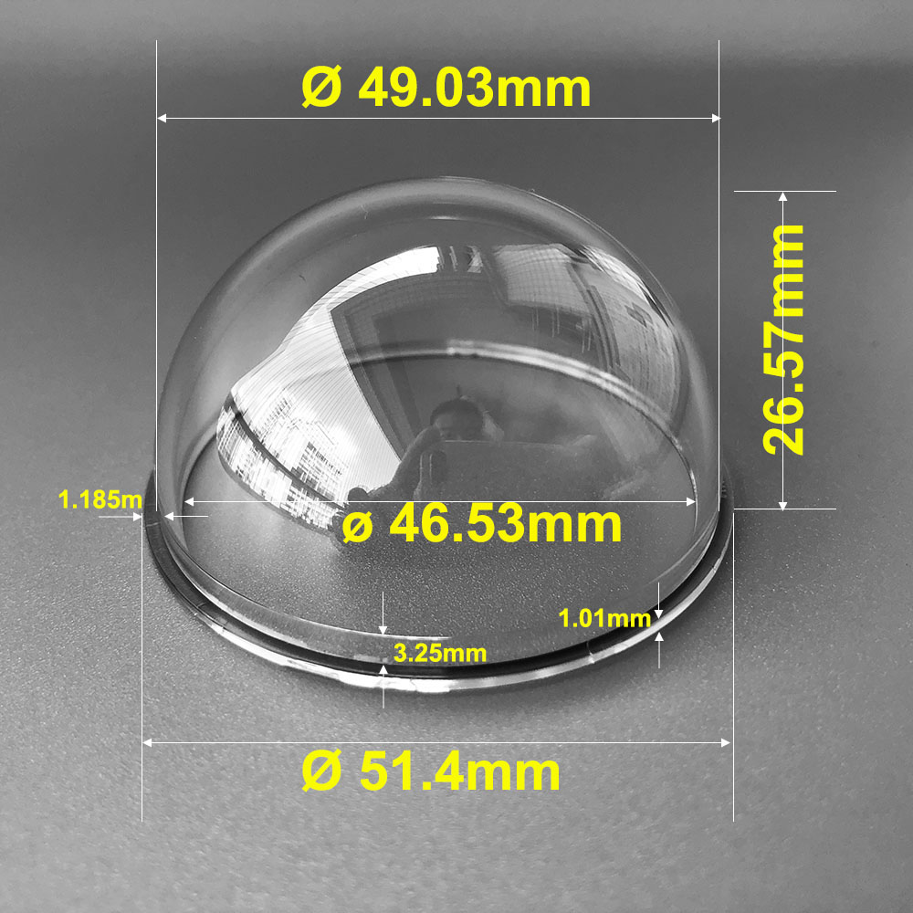 51.4x26.57mm 2 Inch Small CCTV Camera Dome Glass Protective Cover Acrylic PC Hemisphere Shell Clear Color