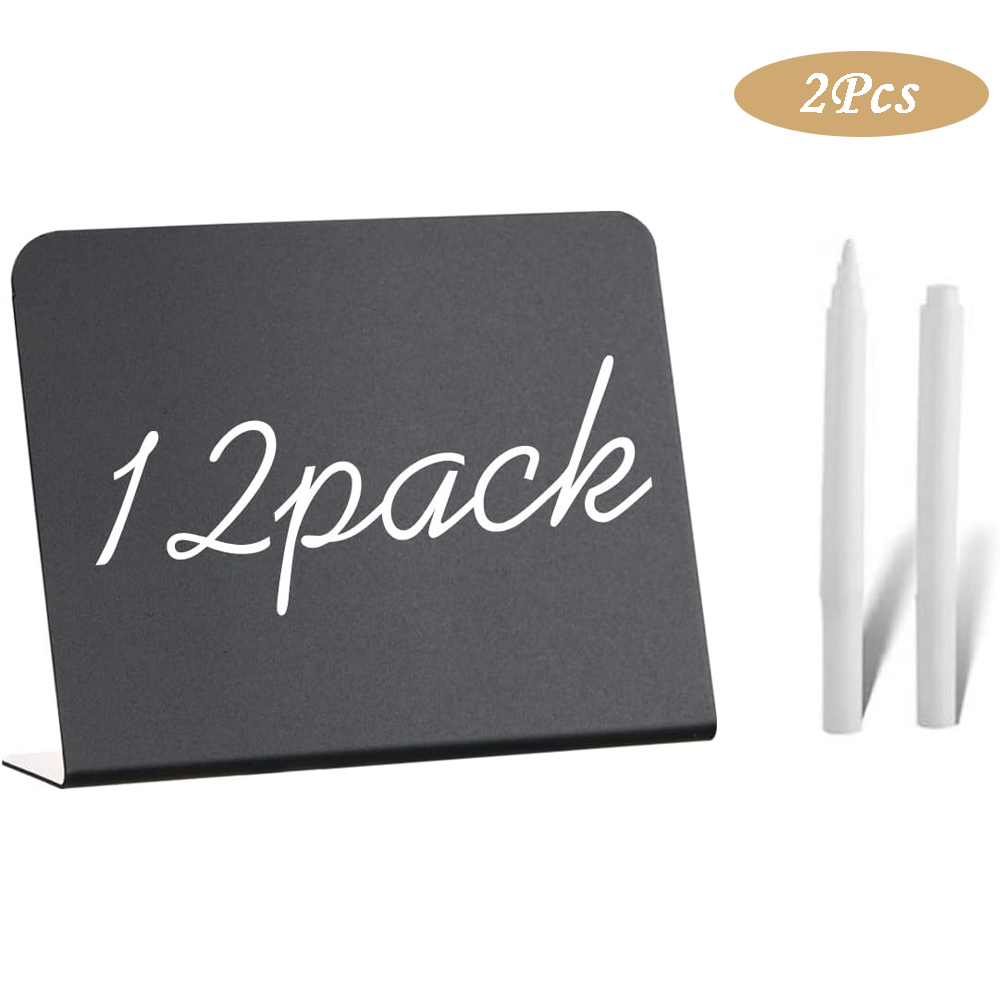 Paquete de 12 Mini carteles de pizarra para letrero de tiza para comida, , Buffet, mesa, pizarra, panadería de boda, letrero de pizarra pequeño: Default Title