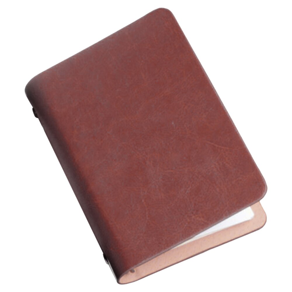 1pc PU Leather Notebook Notepads A7 Pocket Planner Loose-leaf Portable Schedule Checklist for Home School Office (Brown): Default Title