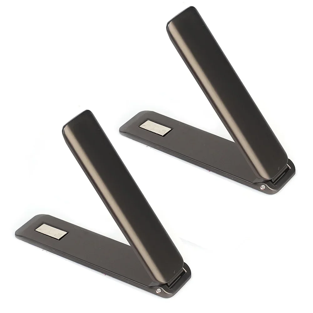 1-2 pièces support de téléphone portable universel en métal magnétique fort support pliant réglable Ultra mince béquille de téléphone support de bureau: Rose