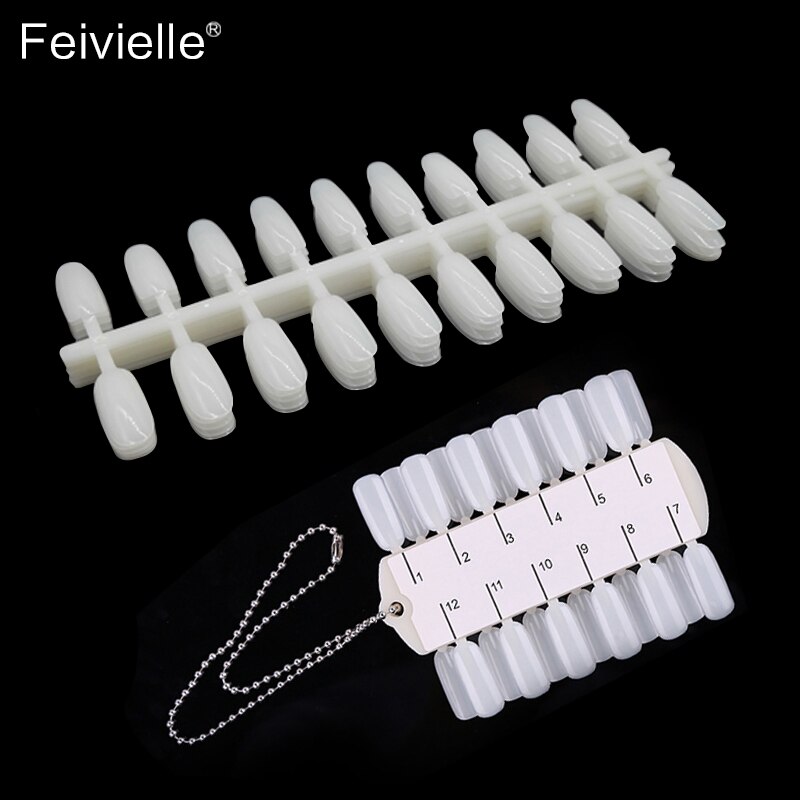 Feivielle 17 optionele tips voor valse nagels kleurenkaart oefendisplay tools transparante witte gesp ring manicure nagelkunsttool
