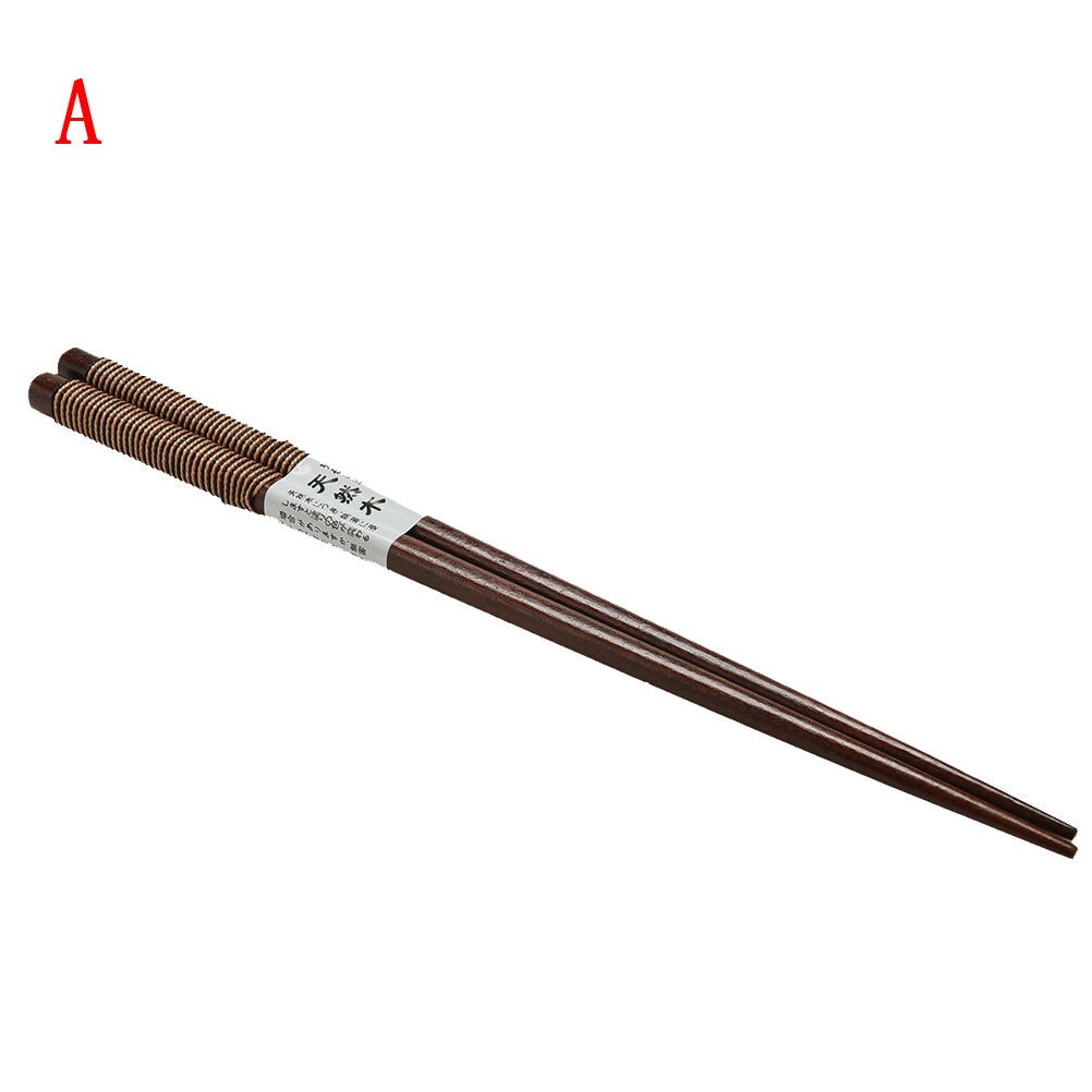 1Pair Wood Chinese Chopsticks Alloy Non-Slip Sushi Chop Sticks Japanese 6 Styles