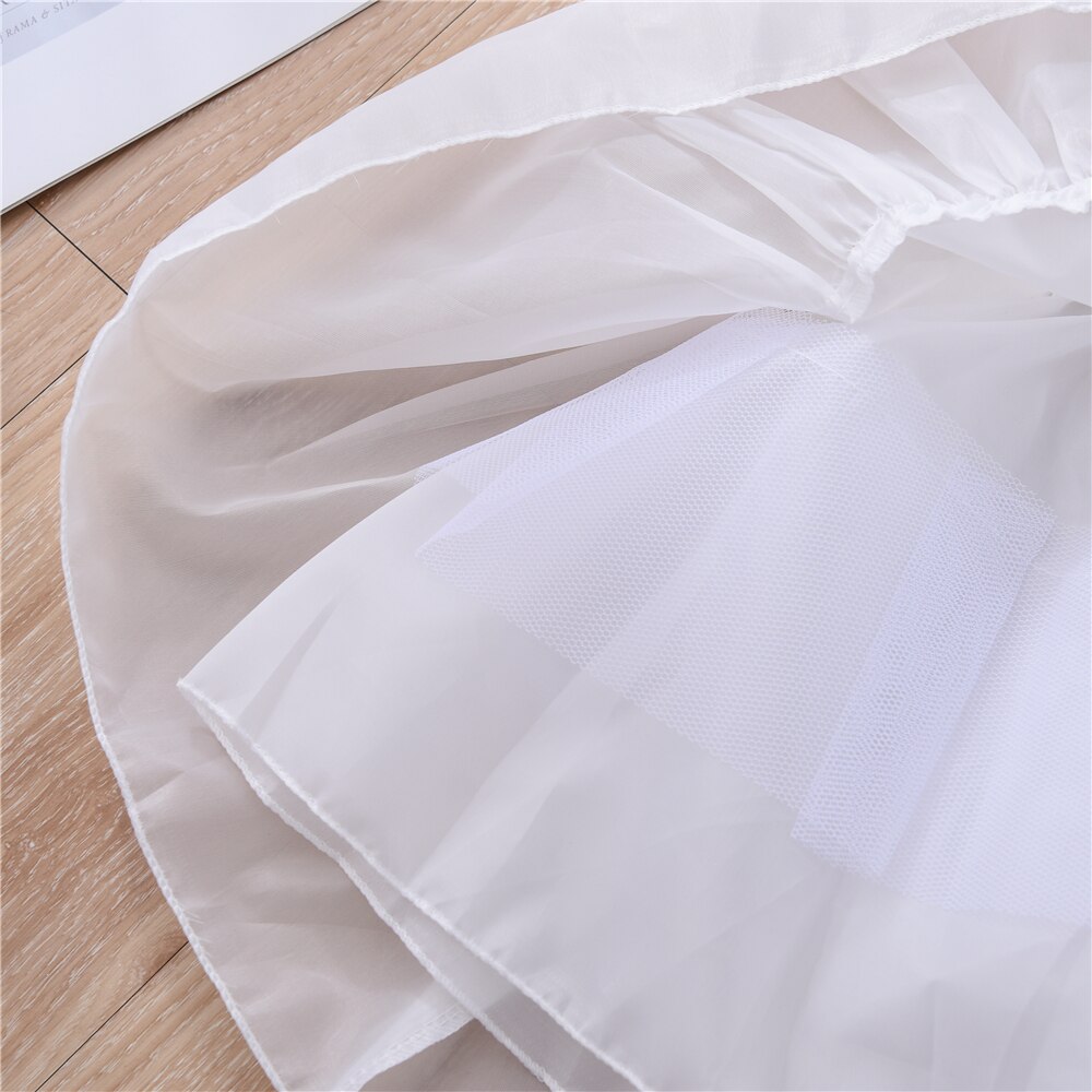 Yoliyolei poliestere estensibile 0-12 anni Flower Girls sottoveste bianco puro 3 strati S M L sottogonna elastica per bambini disossata