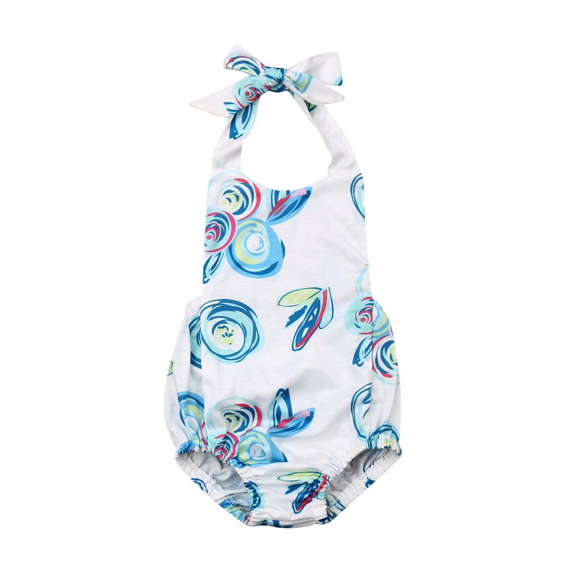 0-24m peuter baby jongens meisjes zomer bodysuit mouwloos bloemenprint jumpsuit outfits zonnepak kleding
