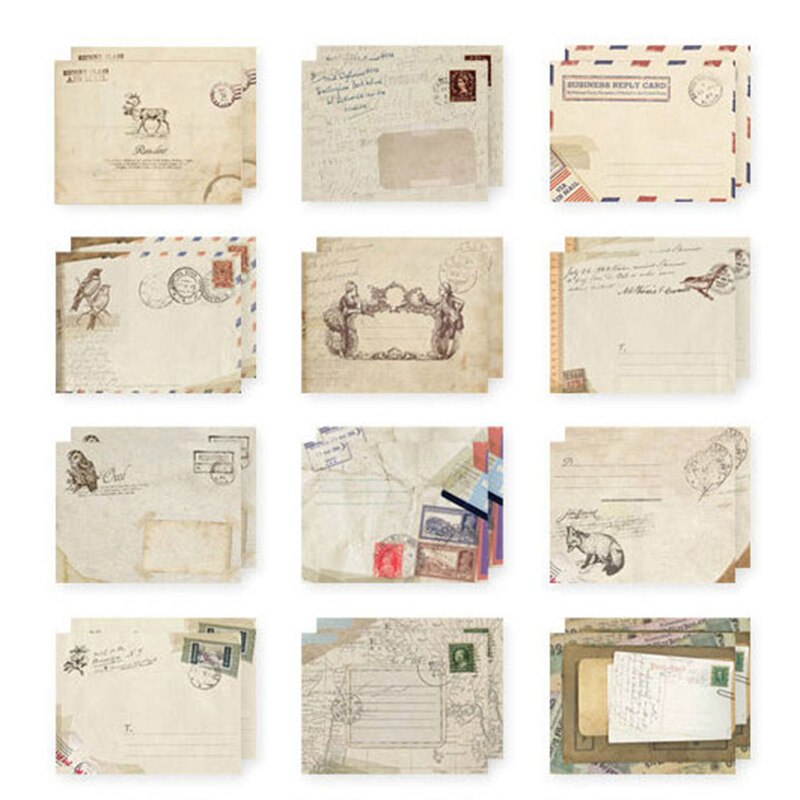9.5x7.2cm 12pcs Small Envelope Retro Color Mini Envelope Office School Supplies Paper Envelopes For Card Scrapbooking