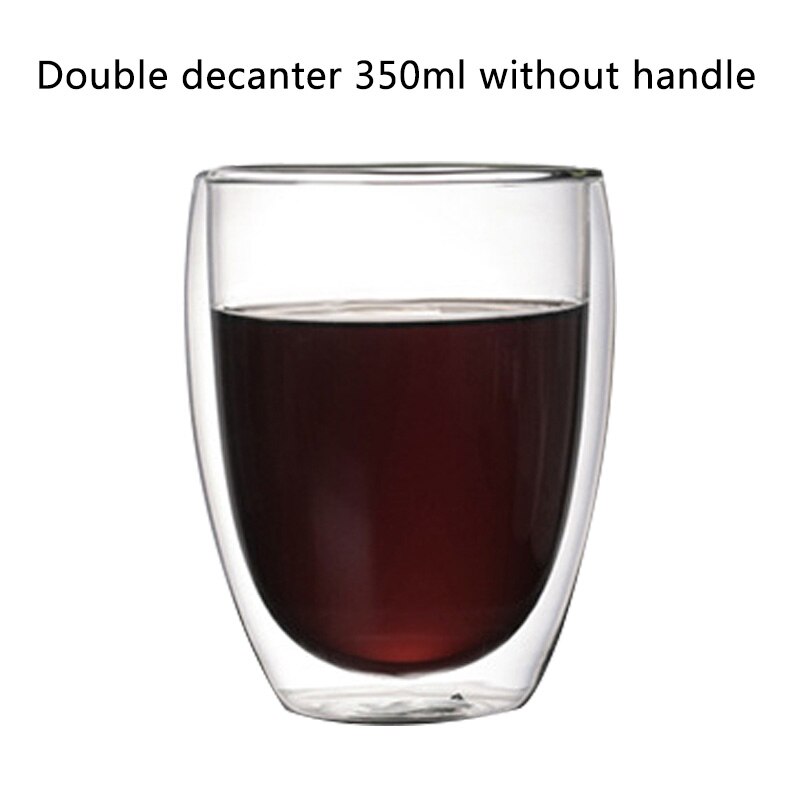 Transparent Glass Coffee Cup Milk Whiskey Tea Beer Double Heat Resistant Cocktail Vodka Wine Mug Drinkware Tumbler Cups: 350ml B
