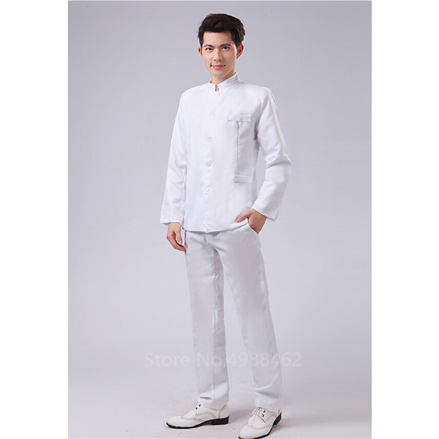 Traditional Chinese Style Man Clothing Set Student Performance Costume 2020Thin Stand Collar Graduate Class Wear Wedding Clothes