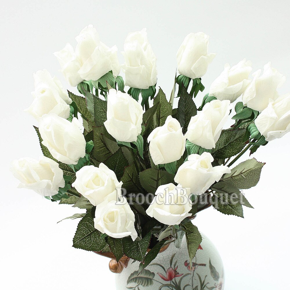20 teile/satz Künstliche Blumen die Seide Blumen Weiß Real berühren Blumen Hochzeit Strauß Heimat Party Dekorative Party Blumen