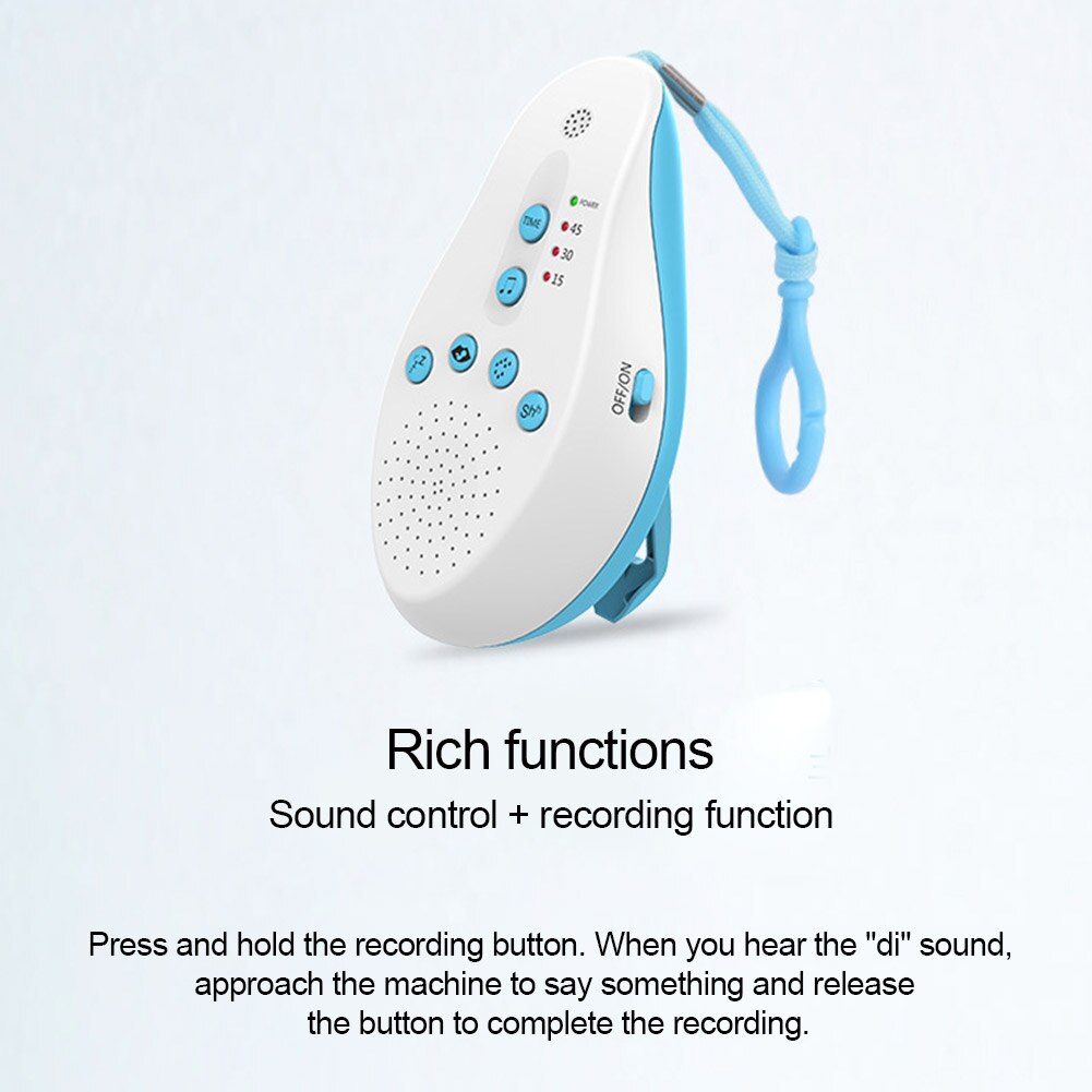 White Noise Machine Portable Sound Control Sound Machine With 13 Soothing Sounds And Recording Function