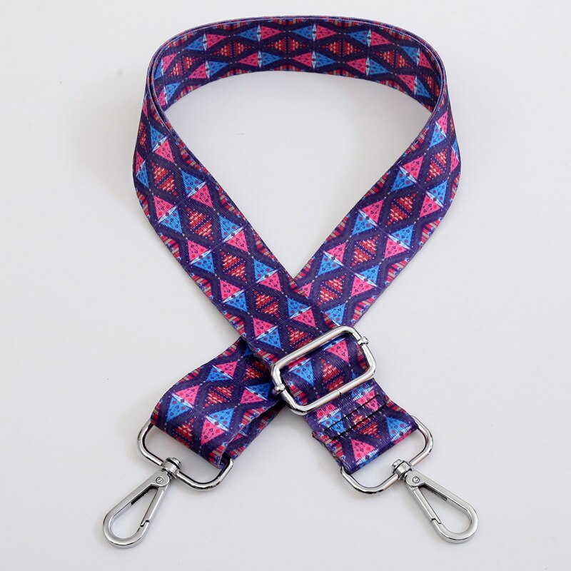 Dame o taske sølv krog skuldertaske strop nylon crossbody messenger taske regnbue håndtag til tasker tilbehør: 18 sølv