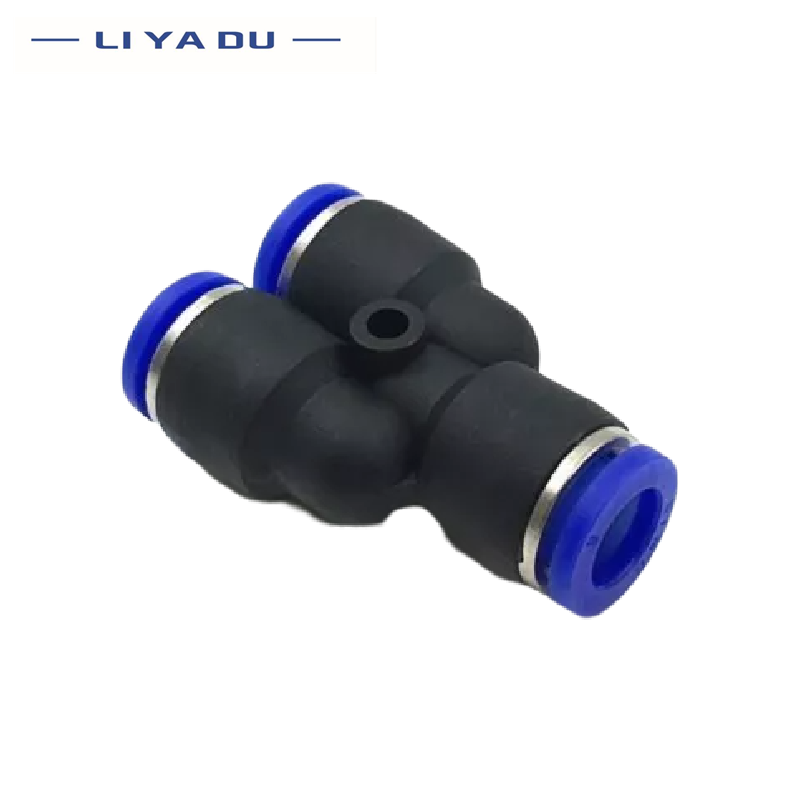 Conector de tubo neumático de 3 vías, accesorio de liberación rápida, serie PY PE, T en forma de Y, 4, 6, 8, 10, 12, 16mm, 1/5/10 piezas