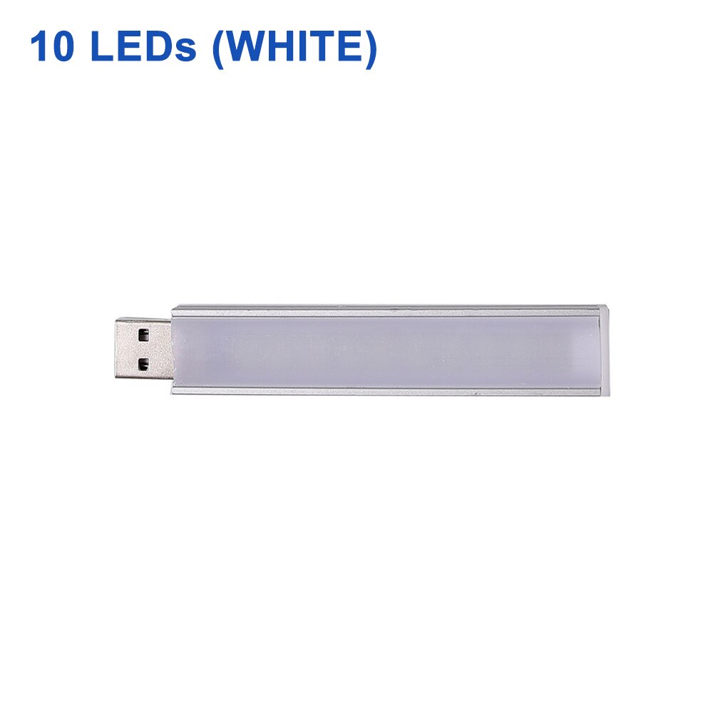 Mini luz LED nocturna portátil de 5V CC, 10LED, 24LED, lámpara de mesa de lectura USB, poste de extensión flexible, adaptador de enchufe estadounidense, luces de libro: Rojo