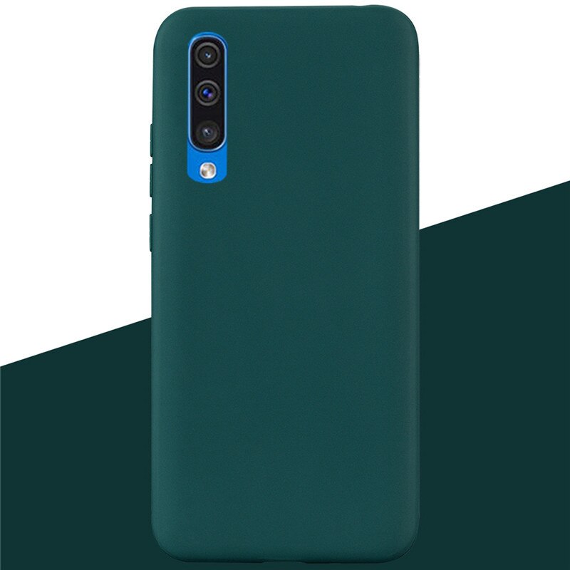 Für Samsung Galaxy A50 Fall Silikon Transparent Zurück Abdeckung Telefon Fall Für Samsung A50 A505 A505F SM-A505F EINE 50 Weichen TPU Fall: 14 Dark Green