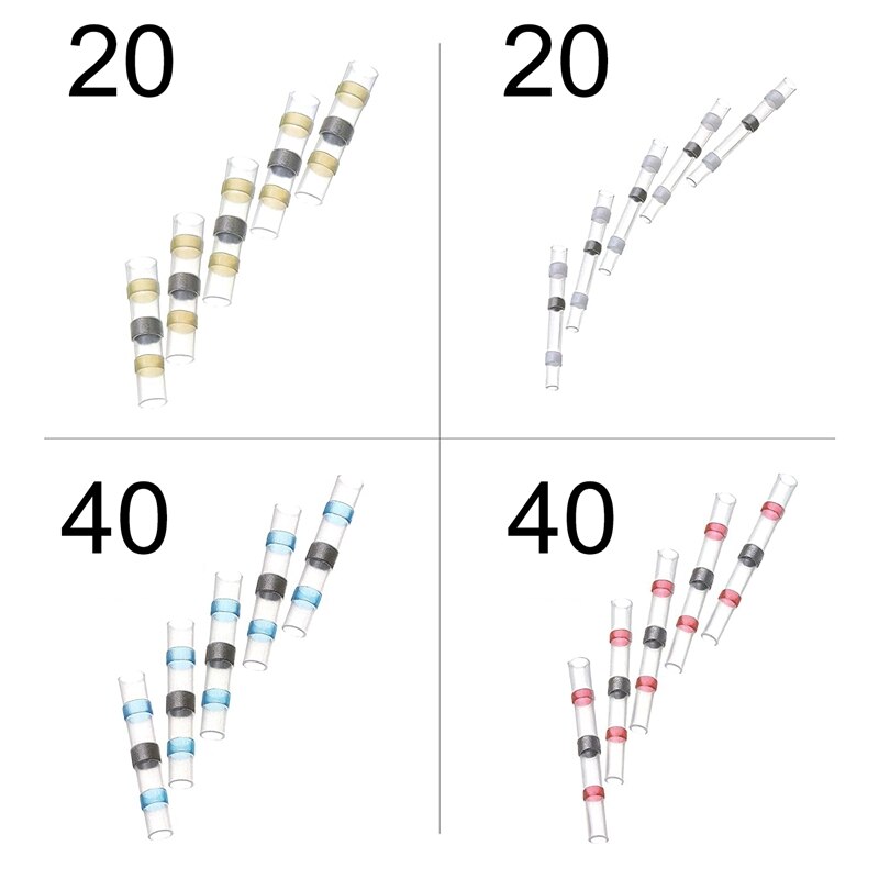 120PCS Solder Seal Wire Connectors Kit, Heat Shrink Butt Connectors, Waterproof and Insulated Electrical Wire Terminals